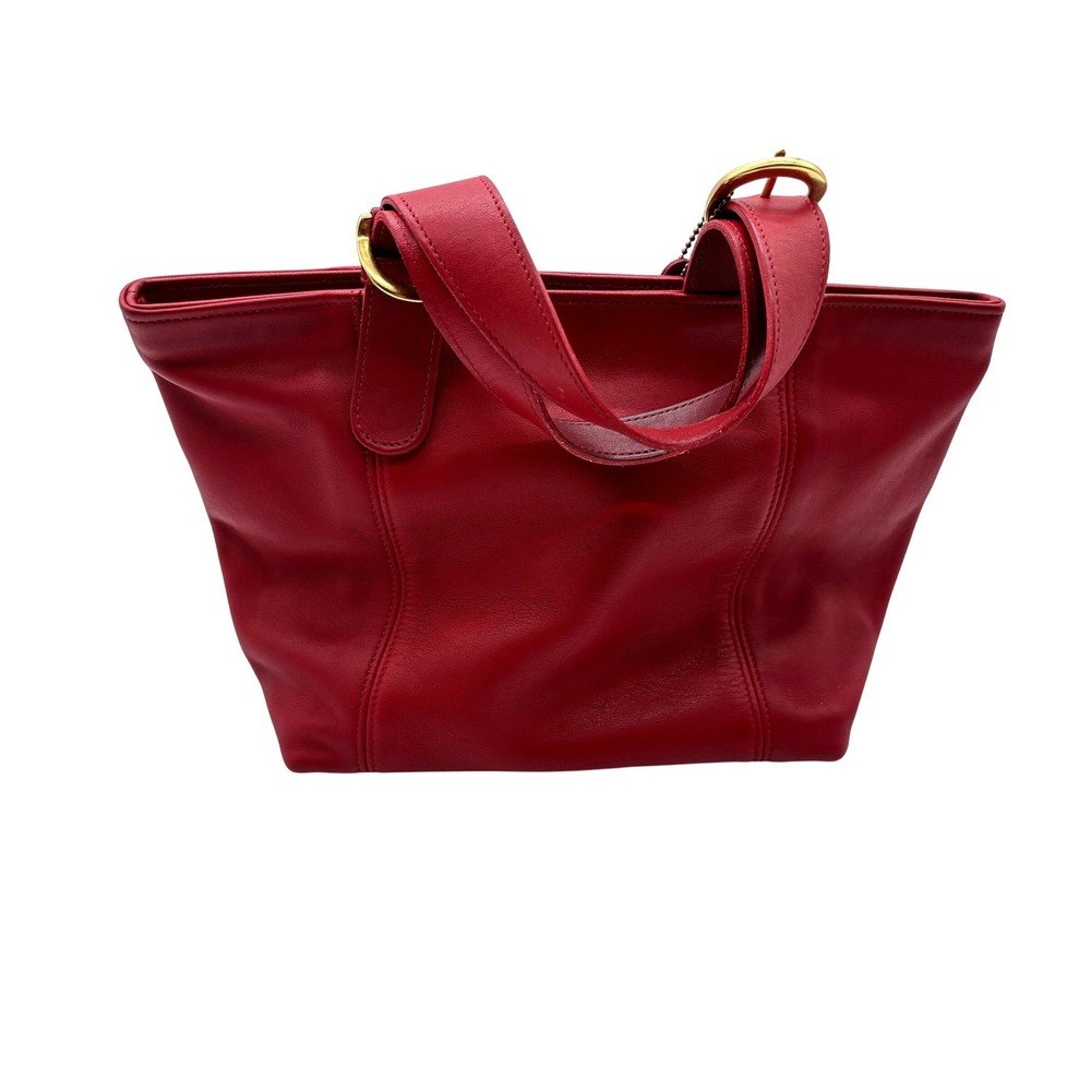 STUNNING COACH VINTAGE RED WAVERLY LEATHER TOTE BAG 4133 - Picture 4 of 9